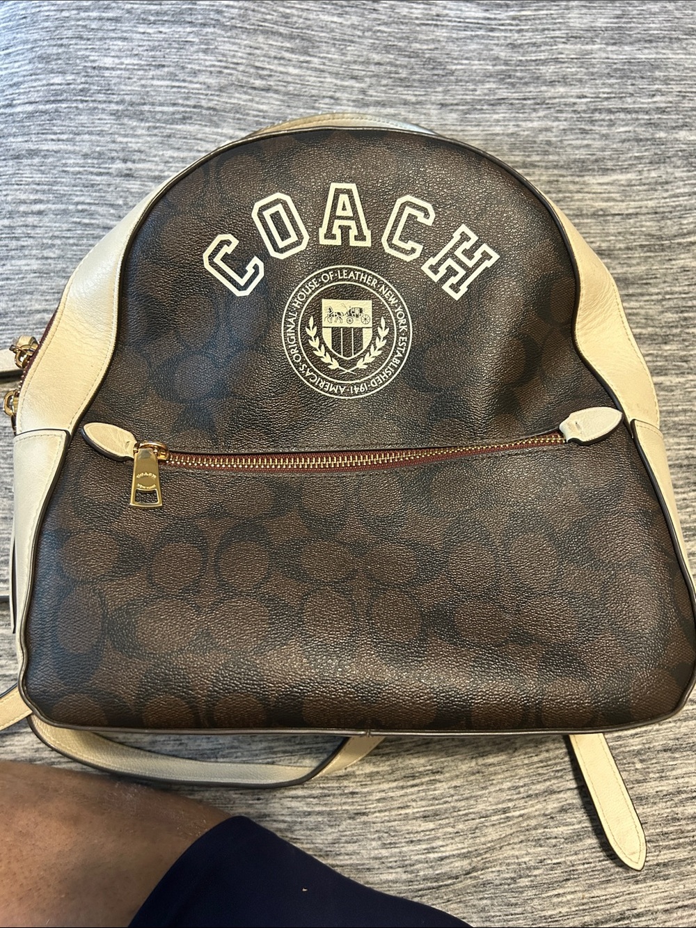 Coach Jordyn Backpack In Signature Canvas With Varsity Motif